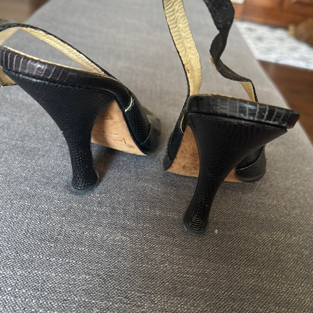 Marc Jacobs Vintage 1990’s Black Slingback Heels 38.5 - Picture 7 of 7